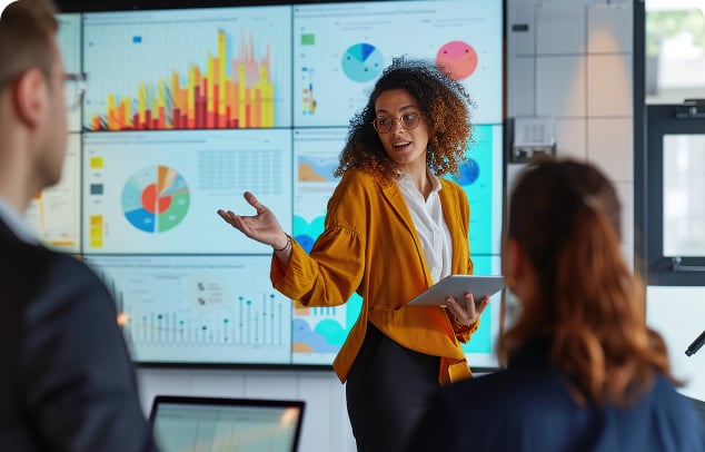 marketing professional delivering a presentation