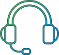 line art depicting a headset with microphone