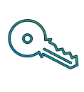 line art showing a key