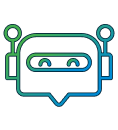 line art depicting a robotic face