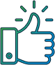 line art showing a thumbs up gesture