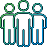 line art depicting a group of people