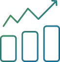 line art depicting graphs that show growth