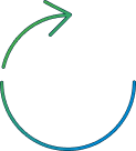 line art showing a curved arrow forming an incomplete circle