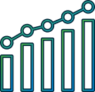 line art showing graphs that represent growth 