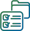 line art showing a folder and a checklist