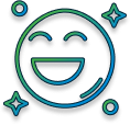 line art showing a smiling face