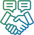 line art depicting a handshake